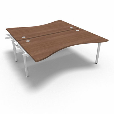 Bench plateau fixe vague symtrique gamme Conect - noyer ambr - Longueur 180 - Pitement Fixe blanc - Elment Suivant