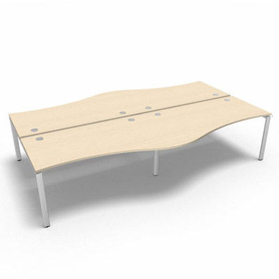 Bench 4 plateaux fixes vague asymtrique gamme Conect - rable blanc - Longueur 320 - Pitement Fixe blanc
