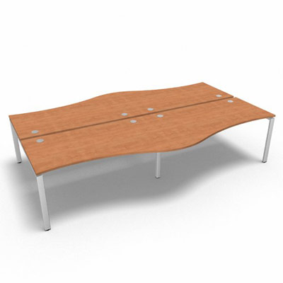 Bench 4 plateaux fixes vague asymtrique gamme Conect - pommier de France  - Longueur 320 - Pitement Fixe blanc