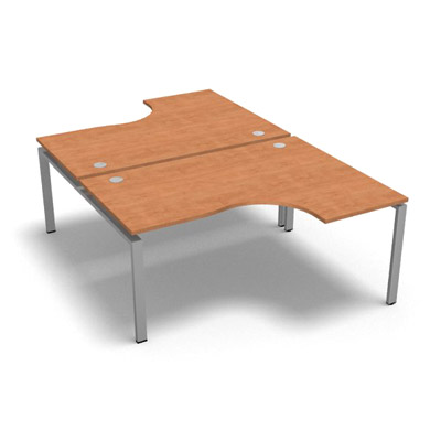 Bench 2 plateaux compact  90 degrs retour 60 cm gamme Conect - pommier de France  - Longueur 160 - Pitement Fixe gris aluminium