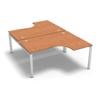 Bench 2 plateaux compact  90 degrs retour 60 cm gamme Conect - pommier de France  - Longueur 160 - Pitement Fixe blanc