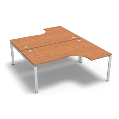 Bench 2 plateaux compact  90 degrs retour 60 cm gamme Conect - pommier de France  - Longueur 180 - Pitement Fixe blanc