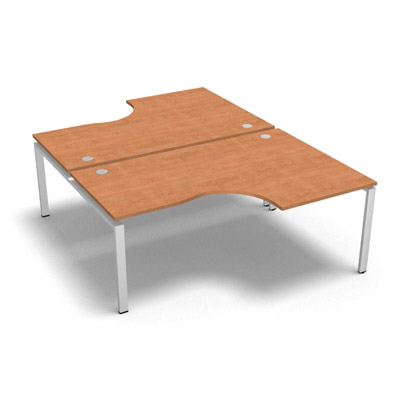 Bench 2 plateaux compact  90 degrs retour 80 cm gamme Conect - pommier de France  - Longueur 180 - Pitement Fixe blanc