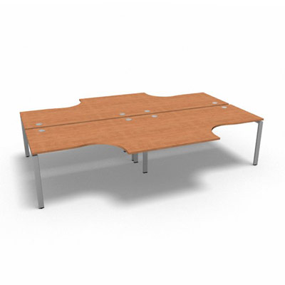 Bench 4 plateaux compact  90 degrs retour 60 cm gamme Conect - pommier de France  - Longueur 320 - Pitement Fixe gris aluminium
