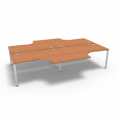 Bench 4 plateaux compact  90 degrs retour 60 cm gamme Conect - pommier de France  - Longueur 320 - Pitement Fixe blanc