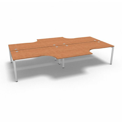 Bench 4 plateaux compact  90 degrs retour 60 cm gamme Conect - pommier de France  - Longueur 360 - Pitement Fixe blanc