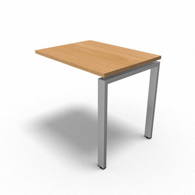 Retour suspendu sur pied tube Connect - h�tre saumonn� - Longueur 80 - Pi�tement Fixe gris aluminium