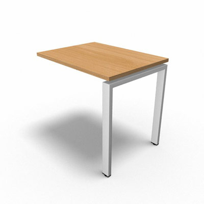 Retour suspendu sur pied tube Connect - h�tre saumonn� - Longueur 80 - Pi�tement Fixe blanc