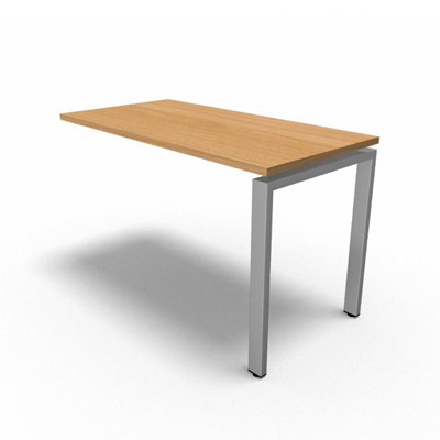 Retour suspendu sur pied tube Connect - h�tre saumonn� - Longueur 120 - Pi�tement Fixe gris aluminium