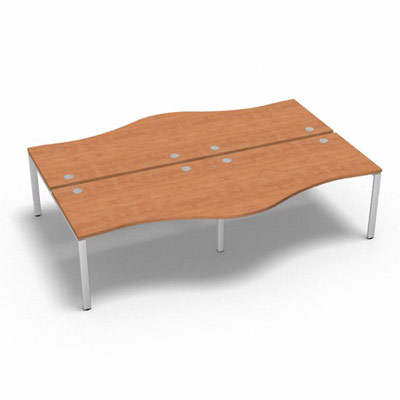 Bench 4 plateaux fixes vague asymtrique gamme Conect - pommier de France  - Longueur 280 - Pitement Fixe blanc