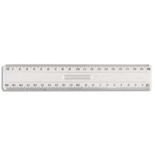 Rgle plate en plastique - longueur 20 cm
