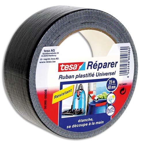 Rouleau de toile adhsive renforce Tesa Extra Power - 50 mm x 25 m - coloris noir