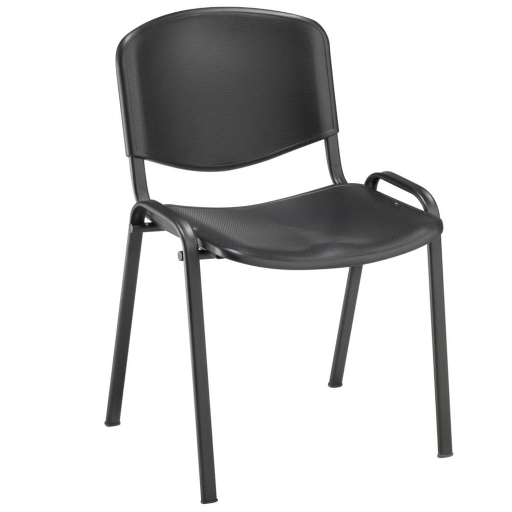 Chaise collectivits One - polypropylne - noir - pieds mtal noir