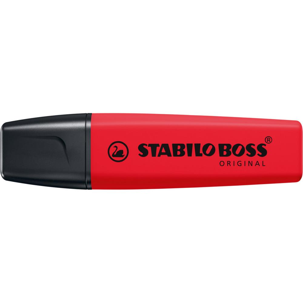 Surligneur BOSS ORIGINAL Stabilo pointe Stabilo biseaut�e 2 et 5 mm - Rouge fluo intense