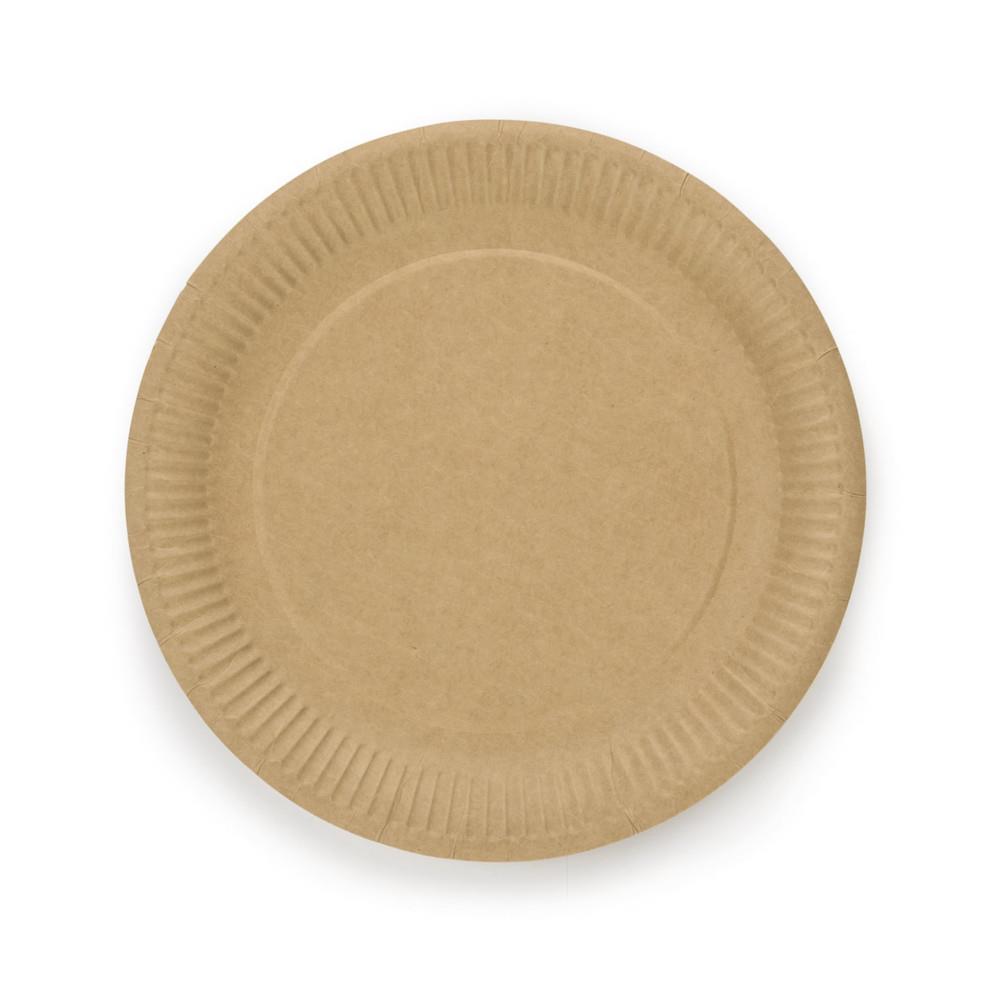 Assiettes en kraft diamtre18 cm - Lot de 50