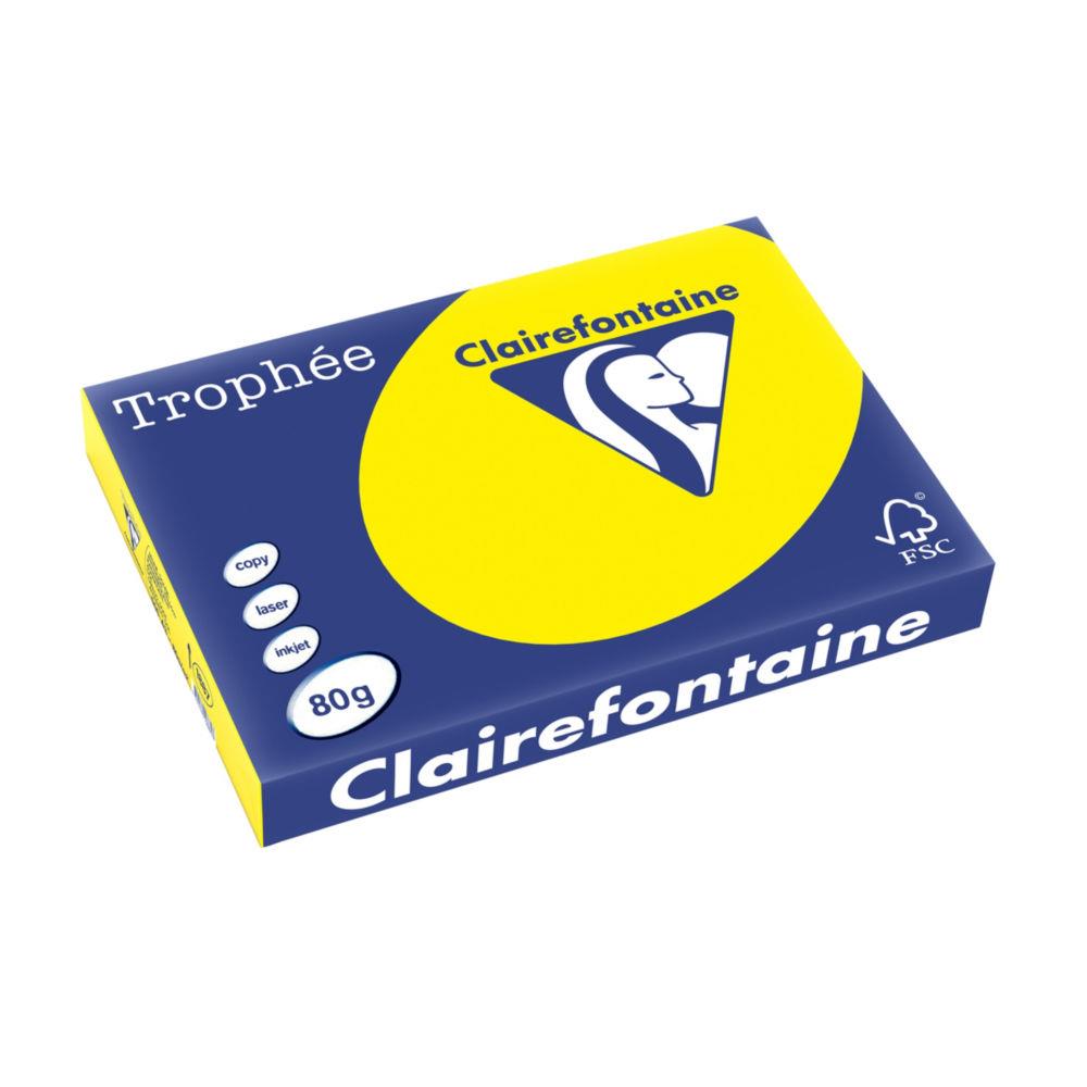 Papier Trophe - jaune soleil - teinte intense - 80 g - A3 - ramette de 500 feuilles