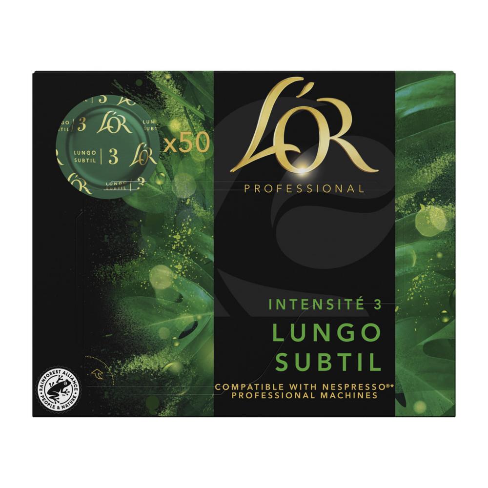 Lungo subtil capsule disc de caf L'Or Professional - pour machine compatible Nespresso Pro - intensit : 3 - bote de 50