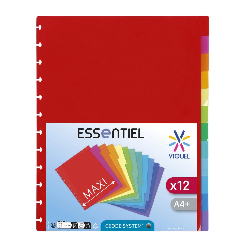 Intercalaires Viquel Gode 12 divisions A4 Maxi en polypro - Coloris assortis