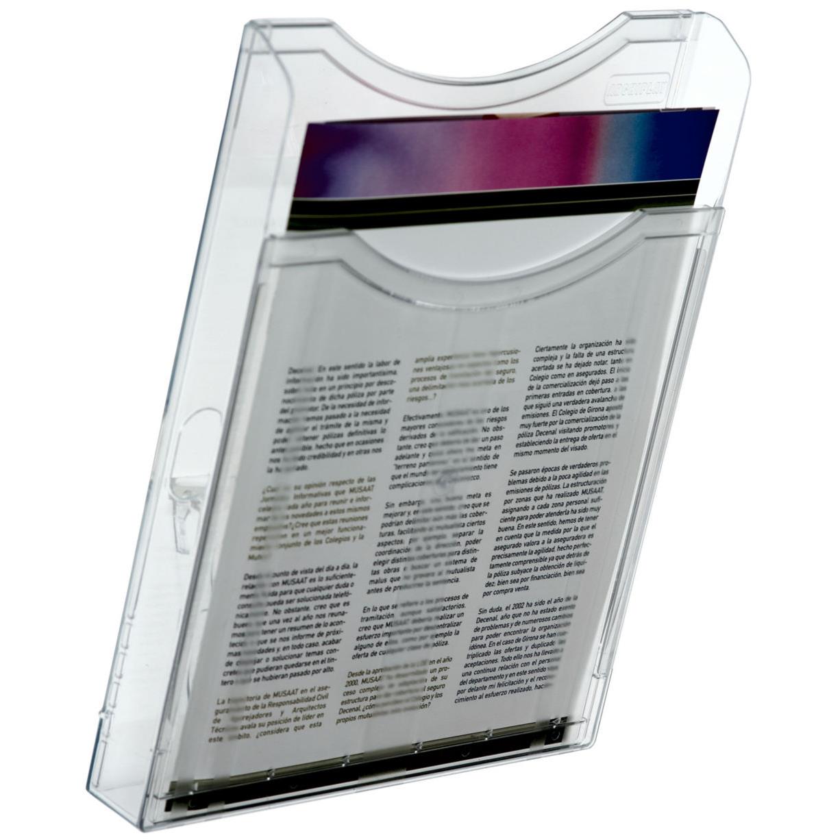 Corbeille murale verticale format A4 transparent - 1 Case