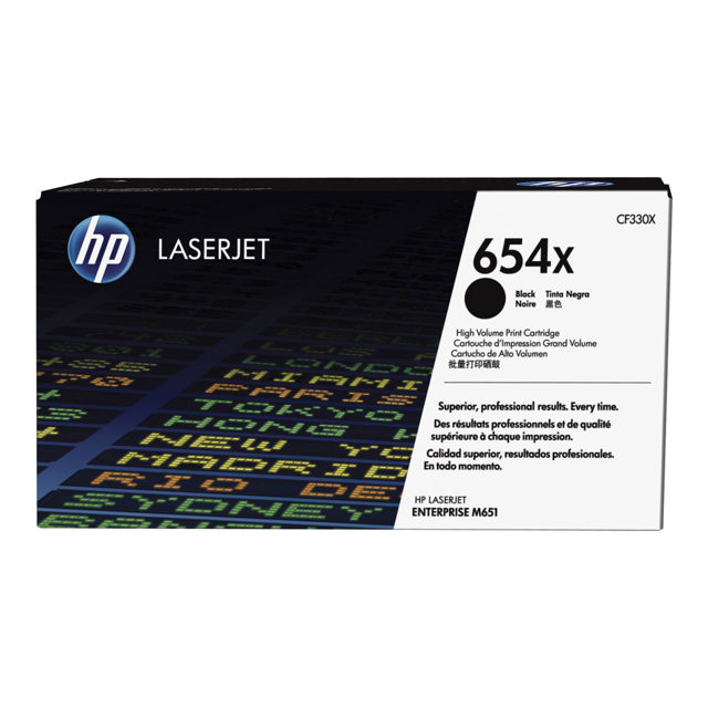 Cartouches de toner - Hp 654x toner noir grande capacit laserjet authentique avec toner colorsphere