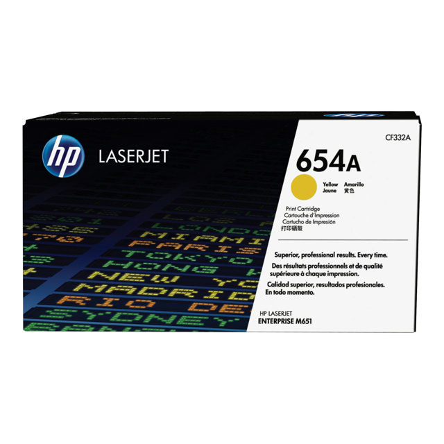 Cartouches de toner - Hp 654a toner jaune authentique laserjet