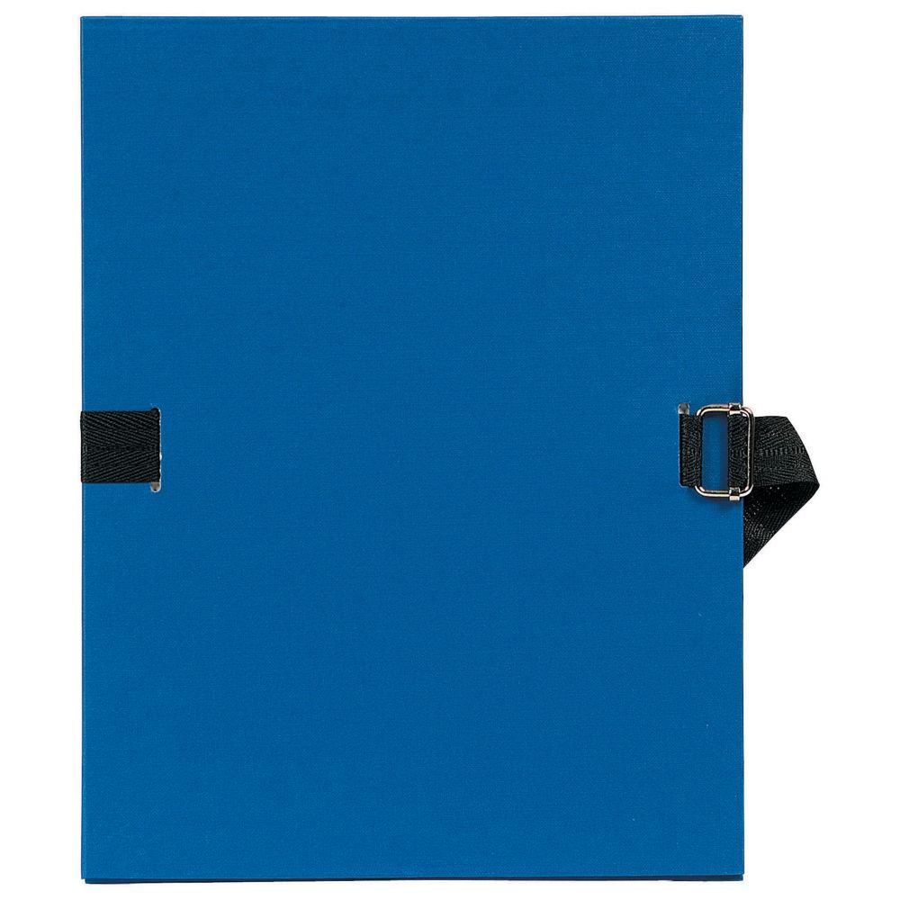 Chemise  dos extensible avec sangle - format 24 x 32 - qualit toile - Coloris Bleu fonc