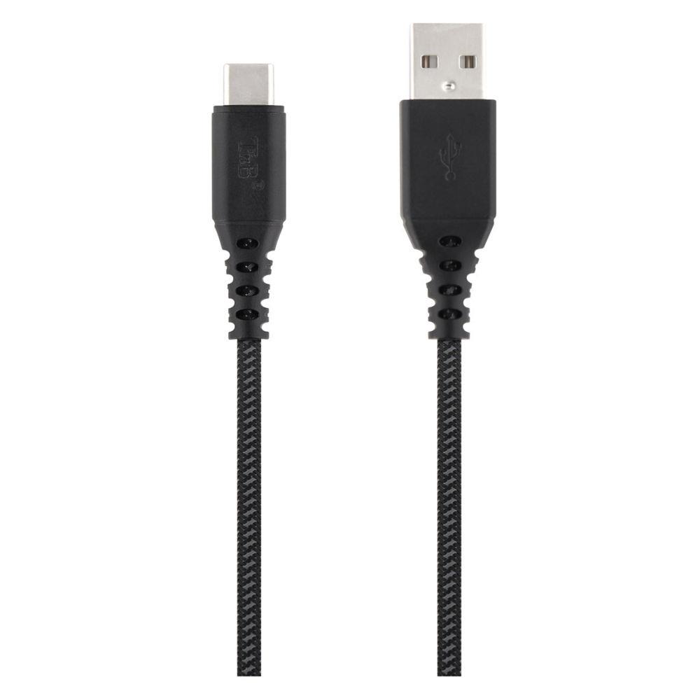 Cble USB-A USB-C TNB Xtremwork - 1,5 m - Noir