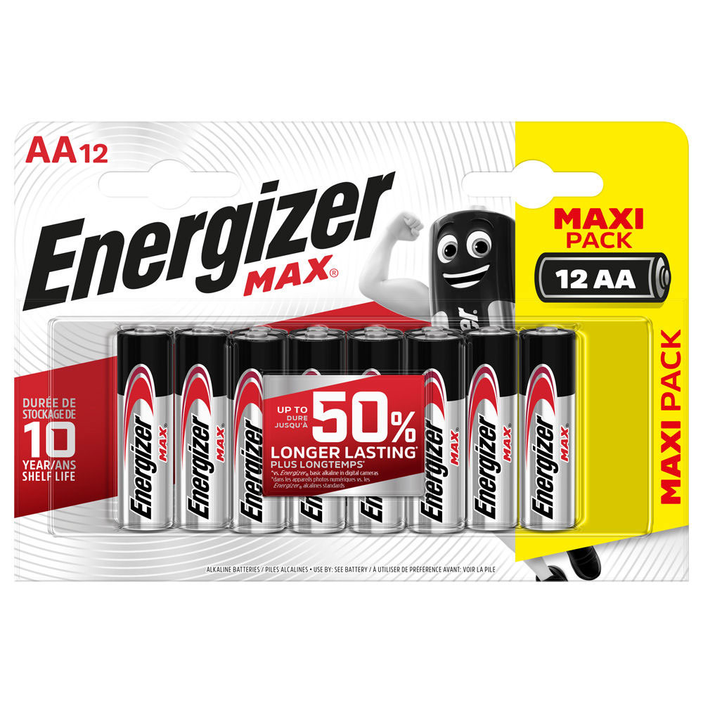 Pile alcaline Energizer AA / LR6 Max - Lot de 12