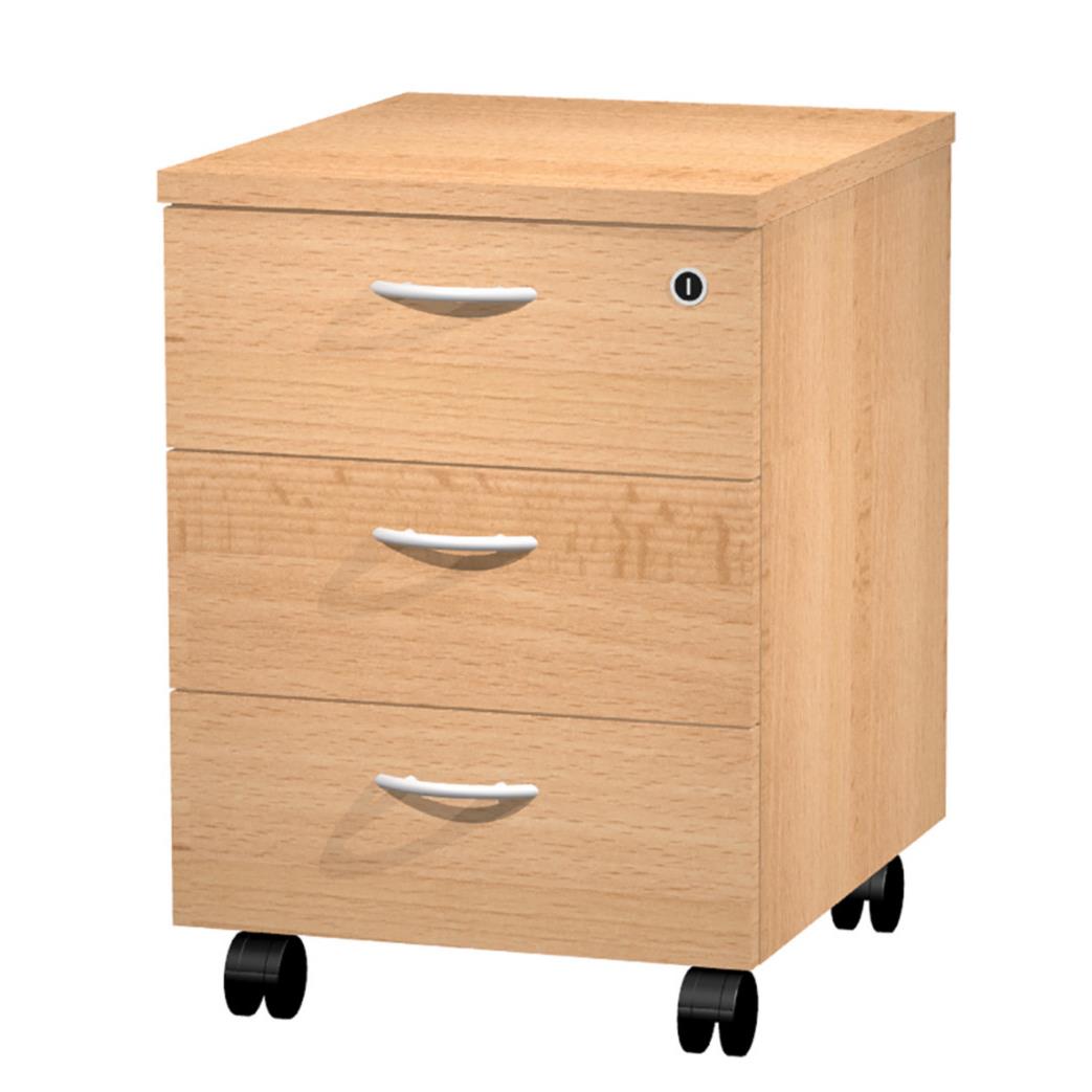 Caisson mobile Pulse 3 tiroirs - htre