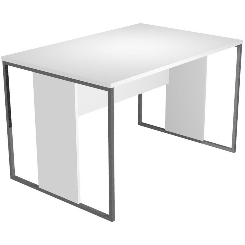 Bureau droit Presto 120 x 80 cm - Plateau Blanc - Pieds Anthracite