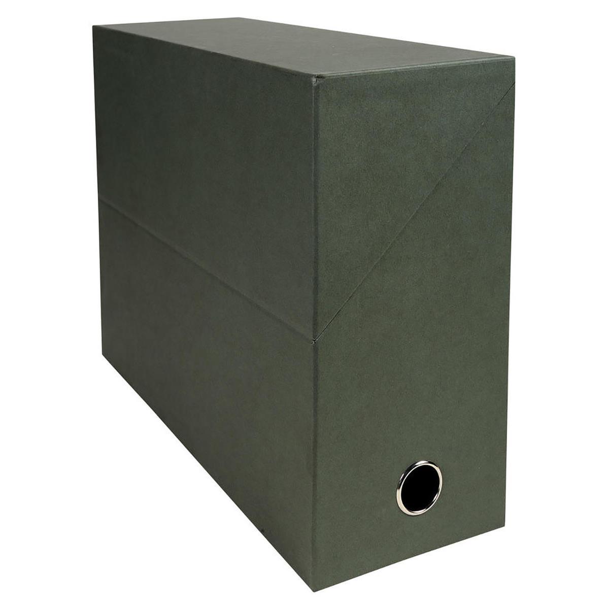 Bote transfert en pte naturelle Exacompta - carton rigide recouvert de papier recyl - dos 12 cm - vert fonc