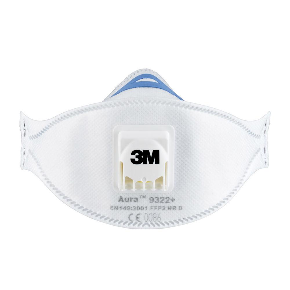Masque anti poussire 3M pliable FFP2 avec soupape - Blanc - Lot de 2