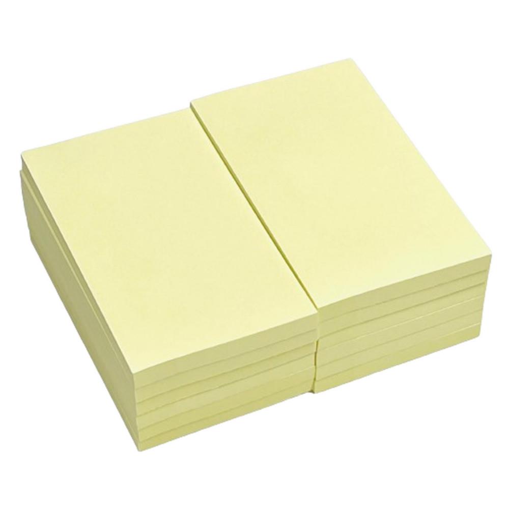 Notes repositionnables Mondoffice sticky 76 x 127 mm - Jaune Pastel - Lot 12 blocs de 100 feuilles