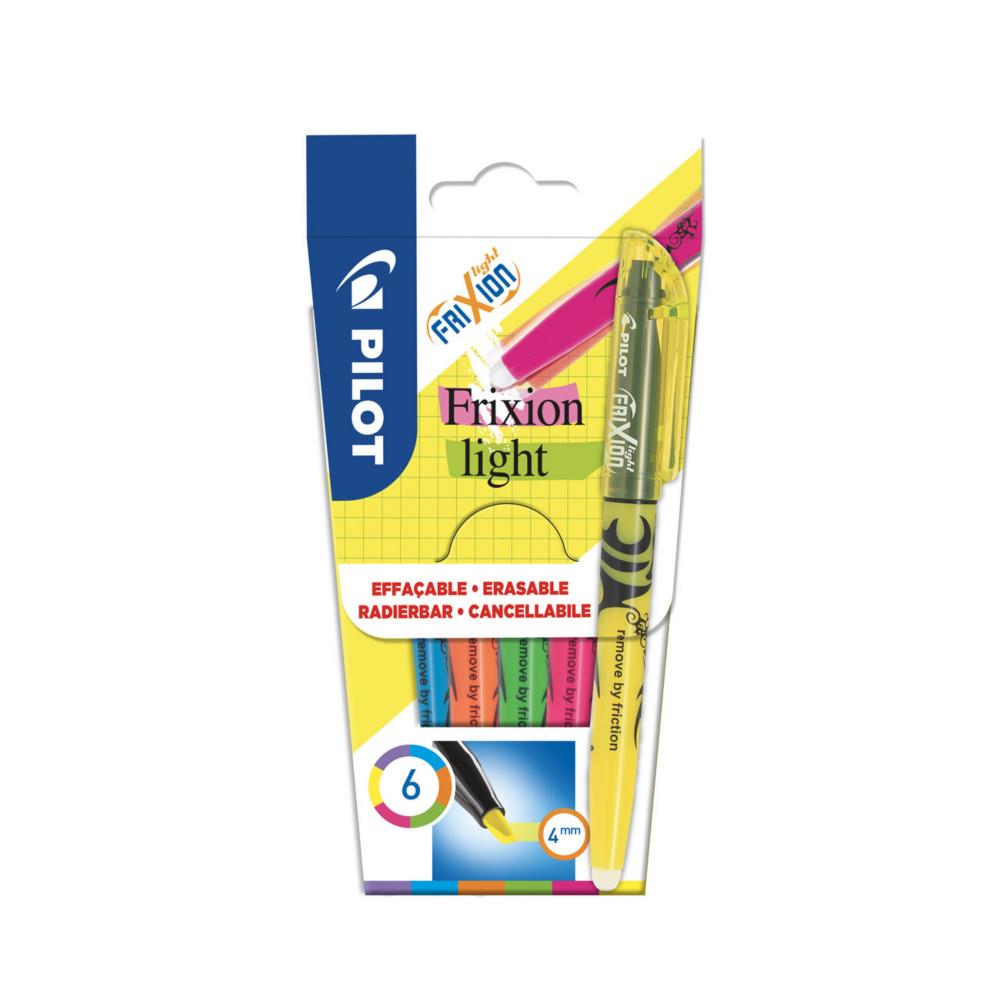 Light FriXion Pilot Surligneurs Pilot effa�ables pointe moyenne 4 mm couleurs assorties - Lot de 6
