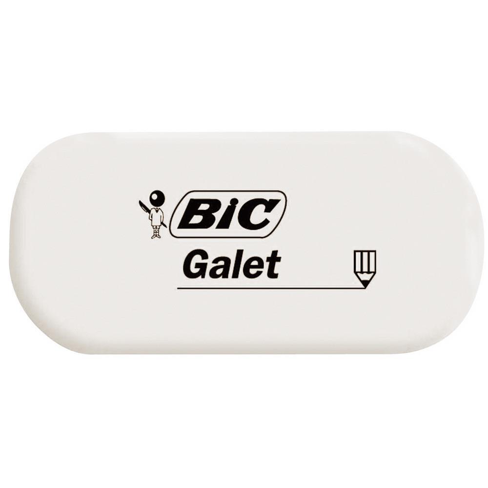 Gomme Galet de Bic - blanche - forme longue