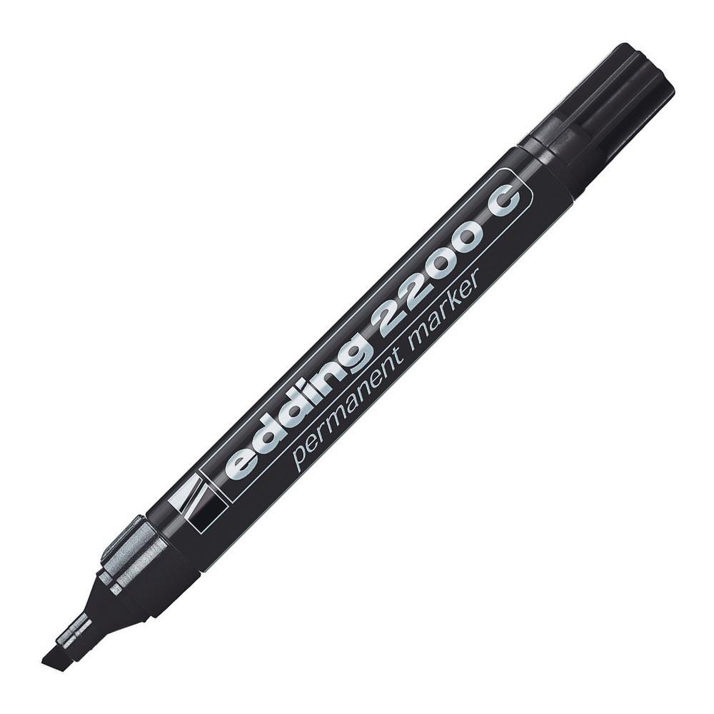 Marqueur indlbile Edding E 2200 - pointe biseaute - noir