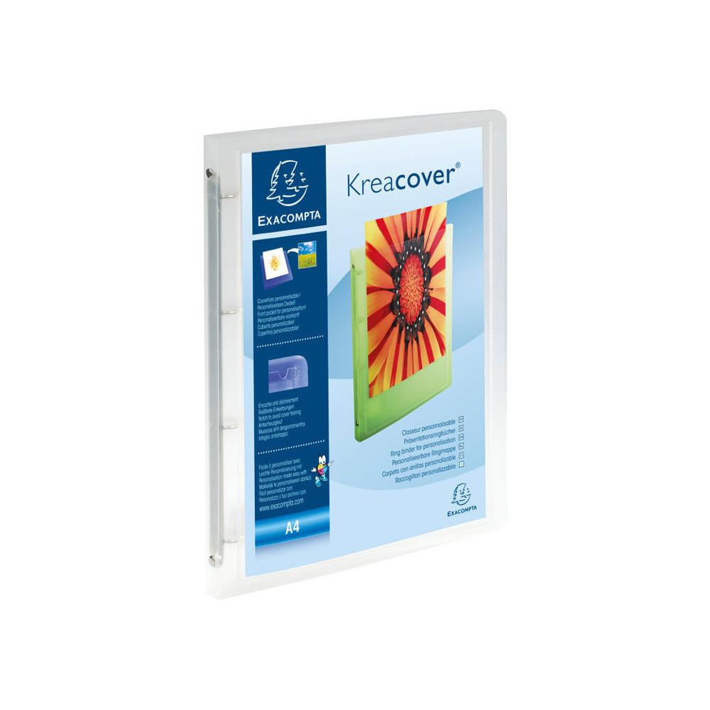 Classeur  anneaux personnalisable Exacompta KreaCover Chromaline - incolore - dos 15 mm