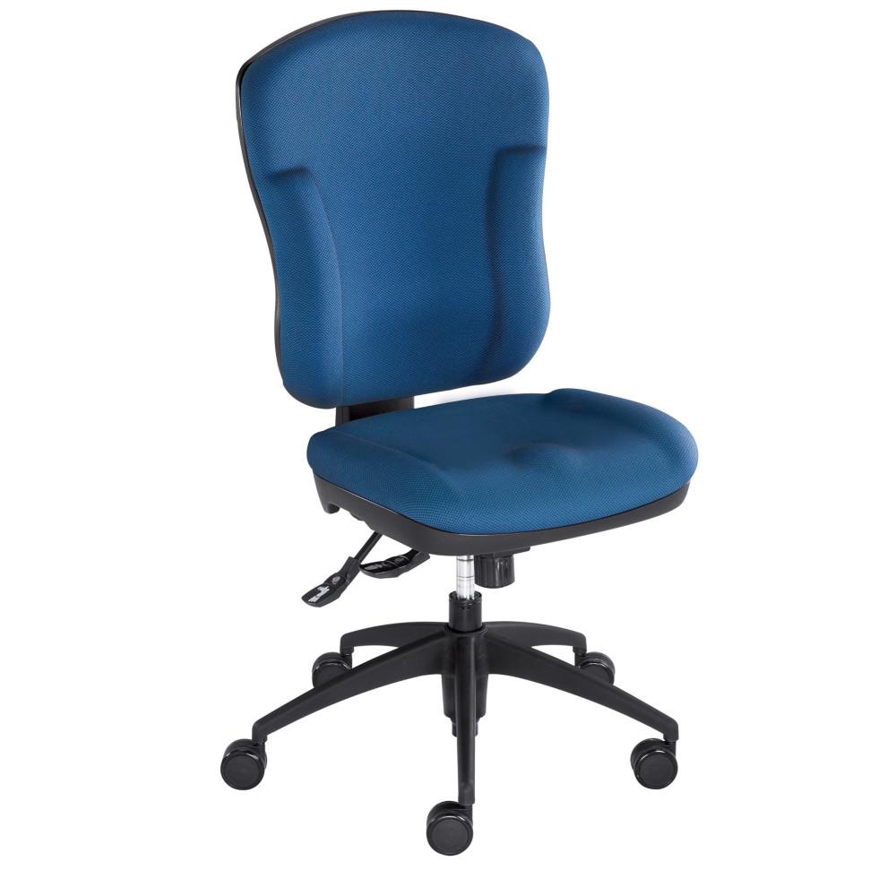 Sige de bureau Basile - tissu rembourr - dossier bleu - assise bleue