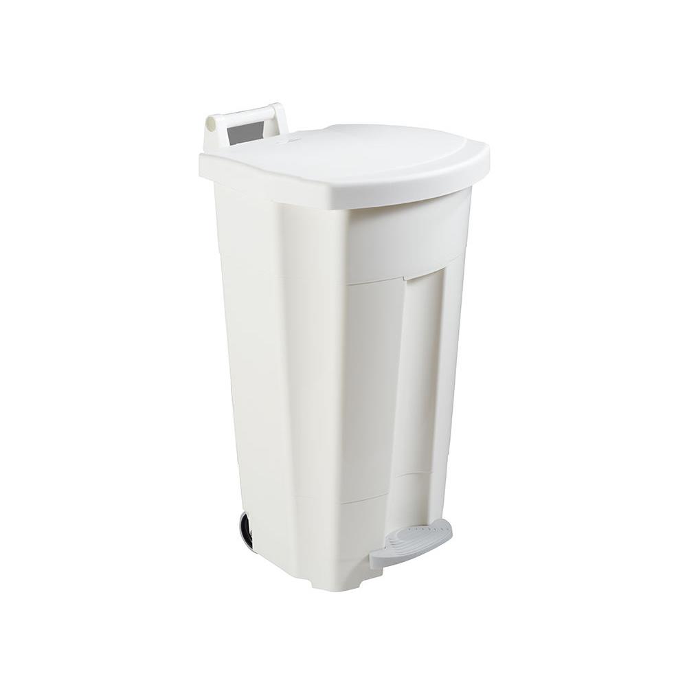 Poubelle mobile  pdale Rossignol - 90 L - plastique blanc