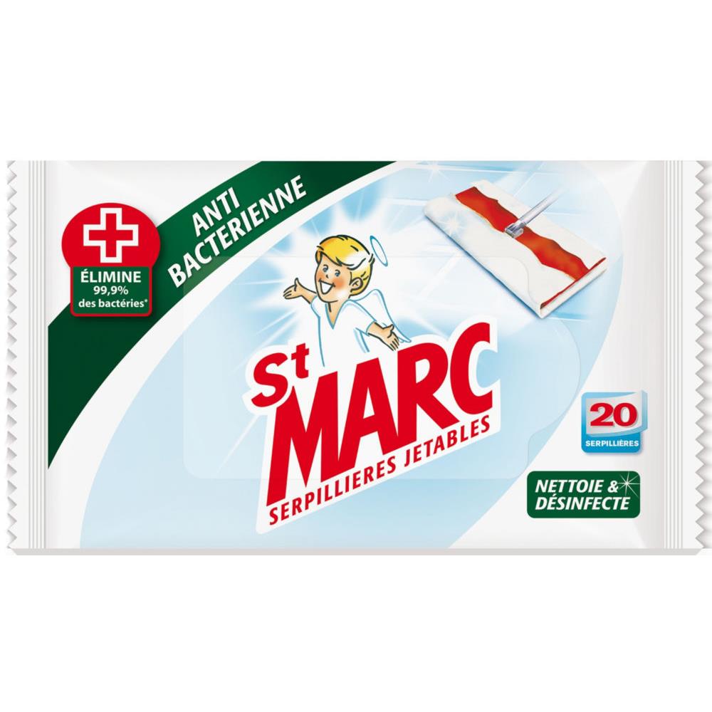Paquet de 20 serpillieres jetables antibactriennes St Marc