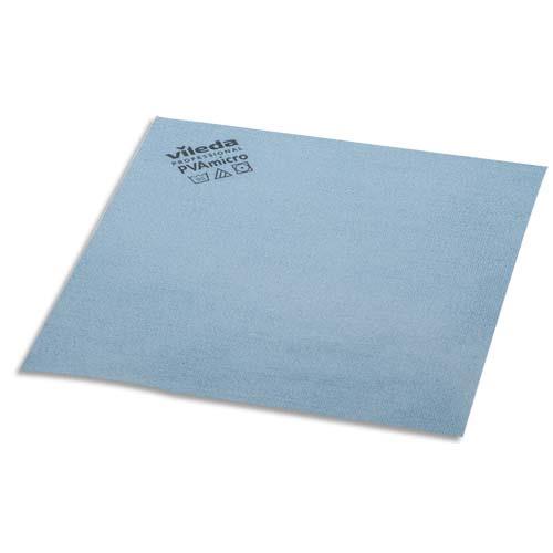 Paquet de 5 Lavettes Vileda en microfibre recouvert de PVA - L38 x H35 x P0,1 cm - bleu