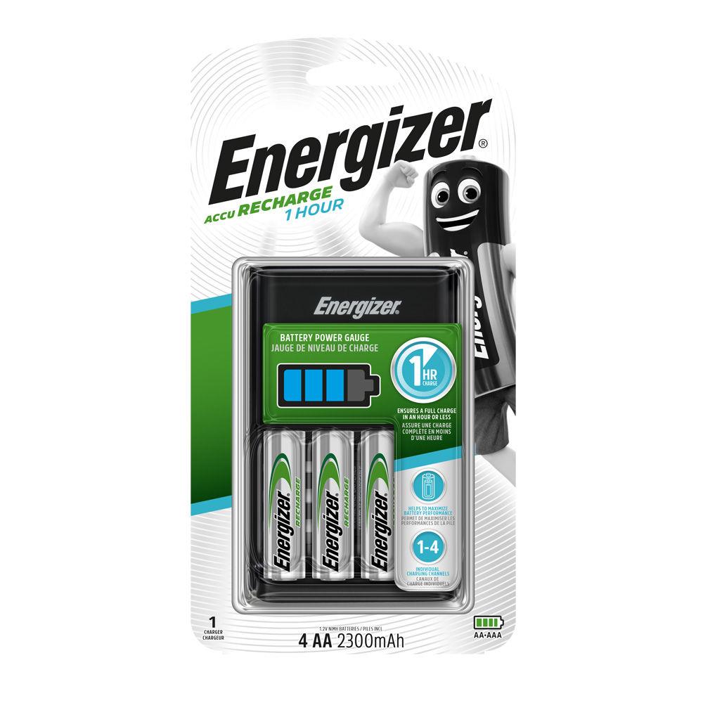 Chargeur 1h Energizer pour piles AA et AAA + 4piles AA 2300mAh
