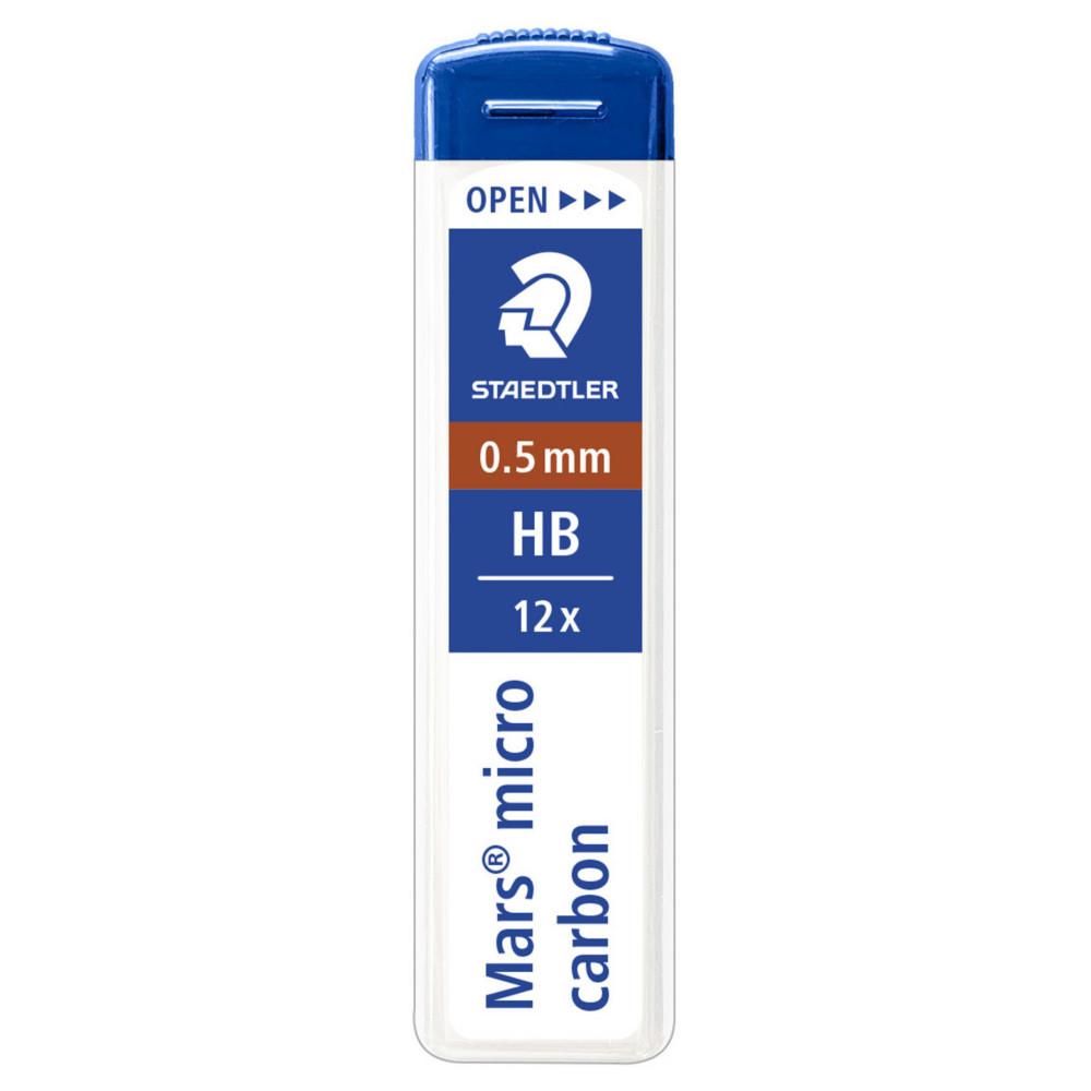 Etui de 12 mines Staedtler - 0.5 mm - polycarbone haute qualit - HB Marsmicro