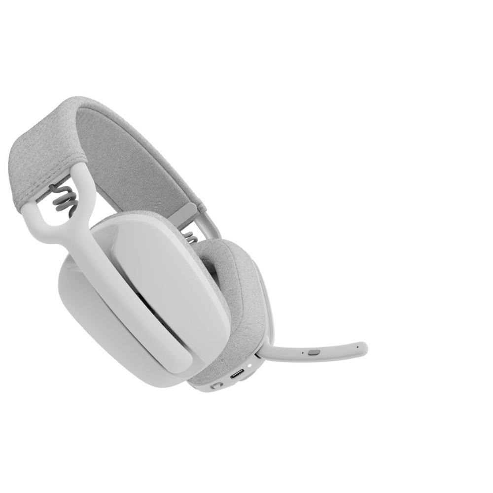 Casque sans fil Logitech Zone Vibe Wireless MS - Bluetooth, avec r�cepteur USB-A et USB-C - Certifi� Teams - Blanc