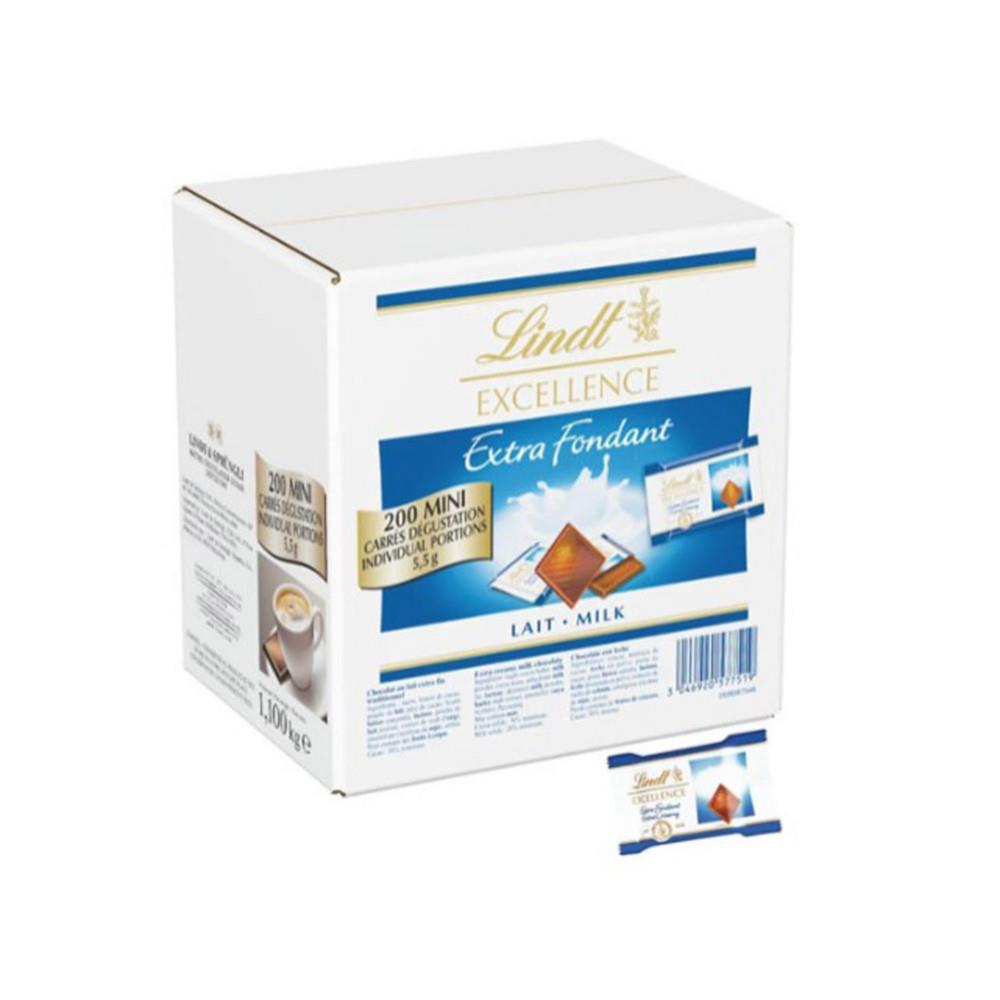 Bo�te chocolats Lindt au lait Excellence - Paquet de 200 mini carr�s de 5,5 g- 1,1 kg
