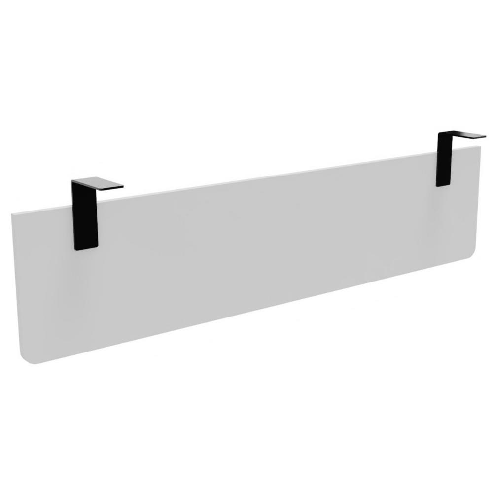 Voile de fond Triomphe , E-Link m�lamin� L 160 cm Blanc ,Pinces Noires