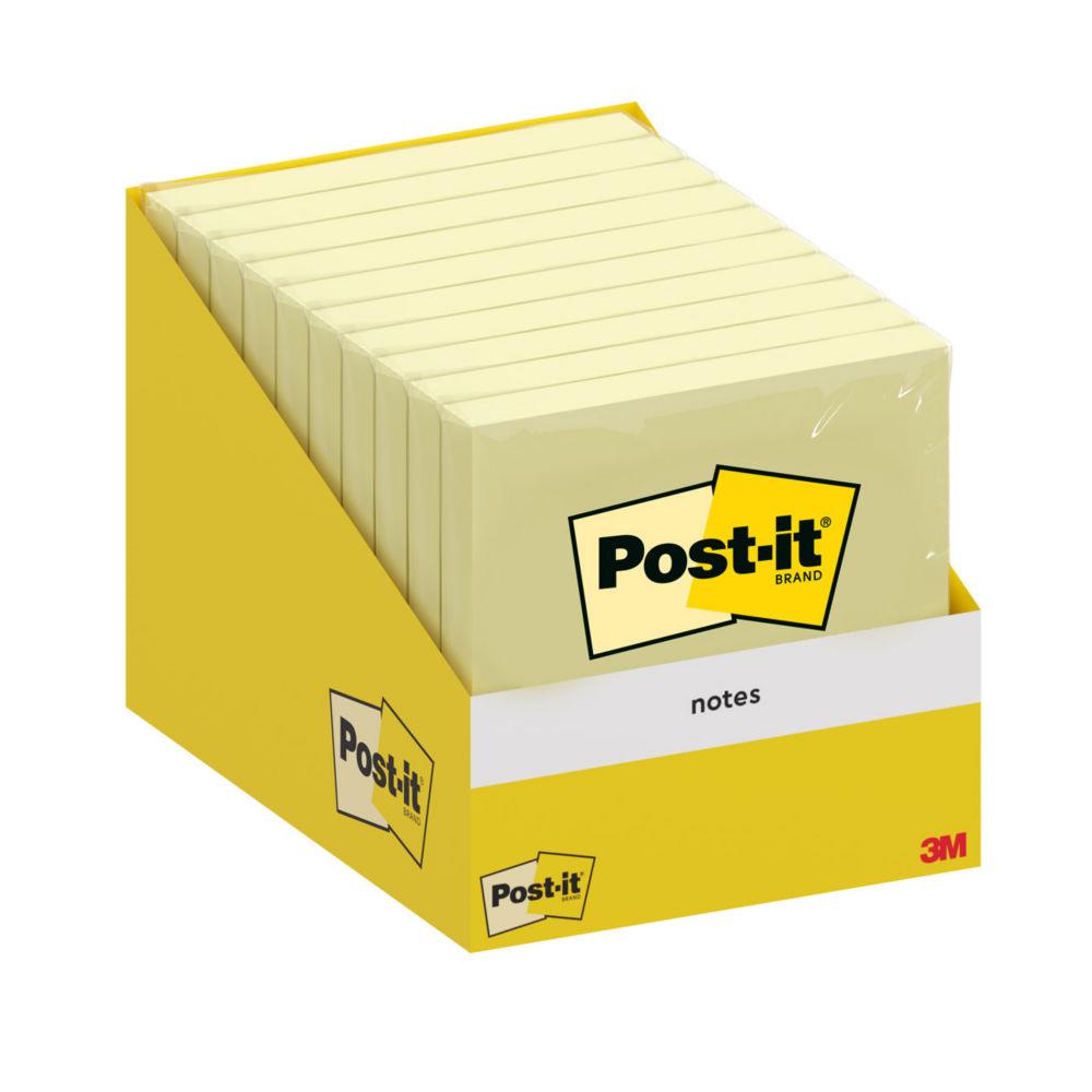 Notes repositionnables Post-it 76 x 76 mm - Jaune - Bloc de 100 feuilles
