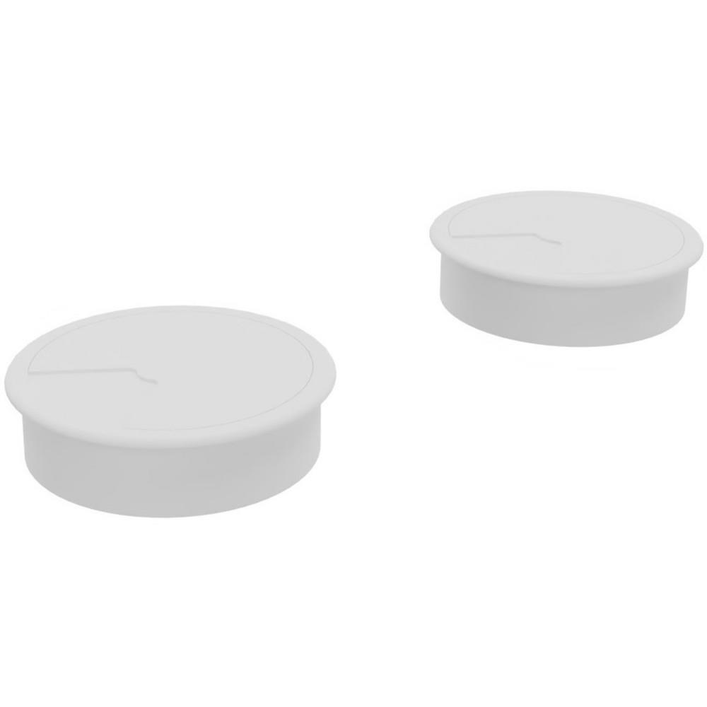 Obturateur passe-cbles 80 mm pour bureau - Blanc - Lot de 2