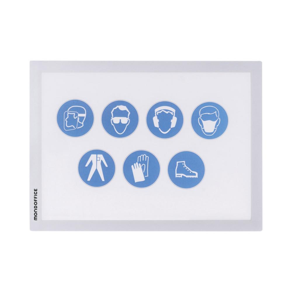Pochette murale Cadre d'affichage adhsif A4 Mondoffice - Cadre argent - Lot de 2