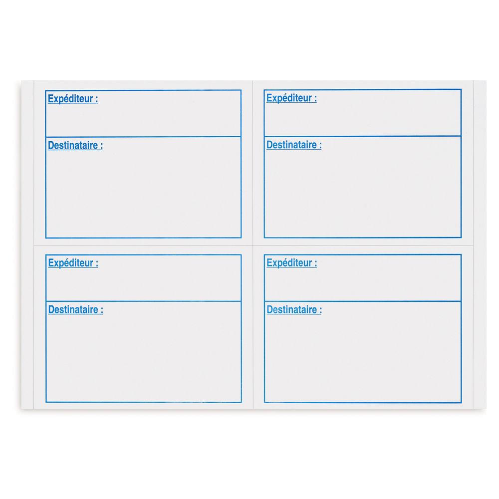 tiquettes multi-usages adhsion permanente Raja - coins pointus - 105 x 140 mm - blanc - bote de 400